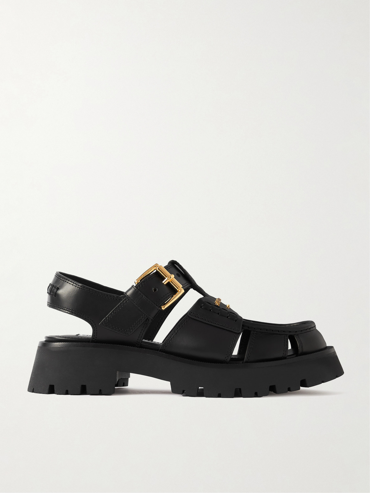 Shop Alexander Wang Carter Embellished Leather Sandals In Black