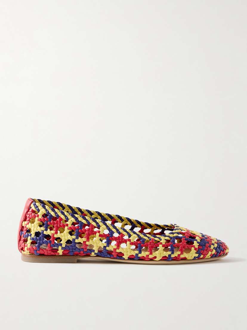 Staud Nell Woven Leather Ballet Flats