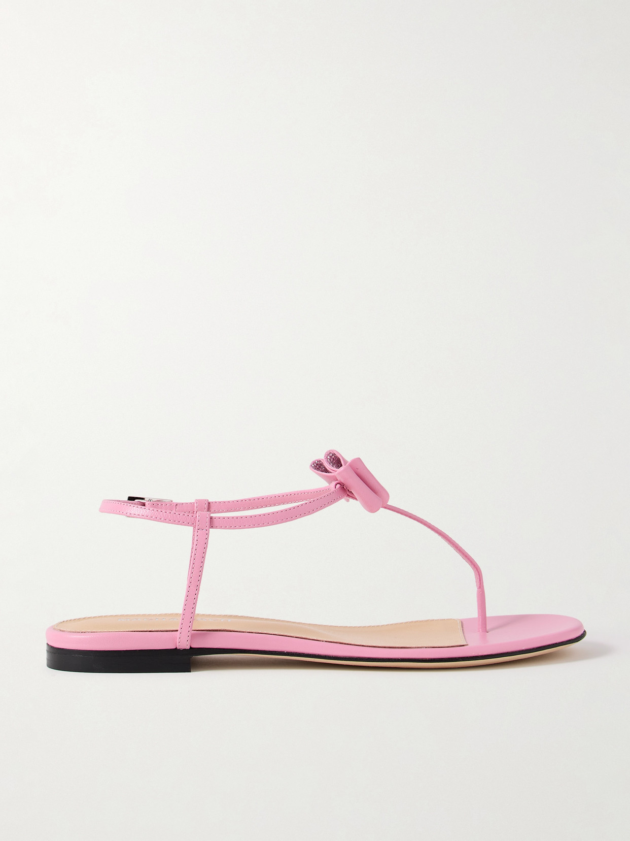 Mach & Mach Petite Cadeau Crystal And Bow-embellished Patent-leather Sandals In Pink