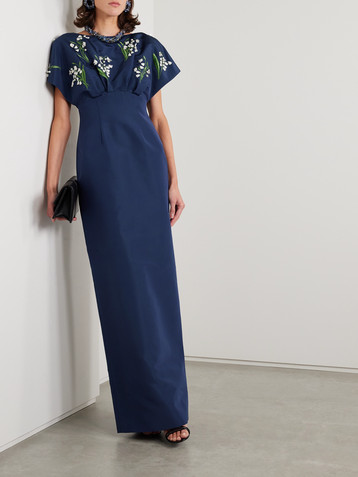 Carolina Herrera Embellished silk-faille gown