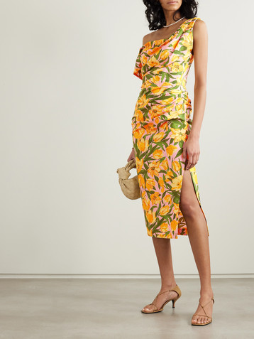 Carolina Herrera Floral-print cotton-blend poplin midi dress