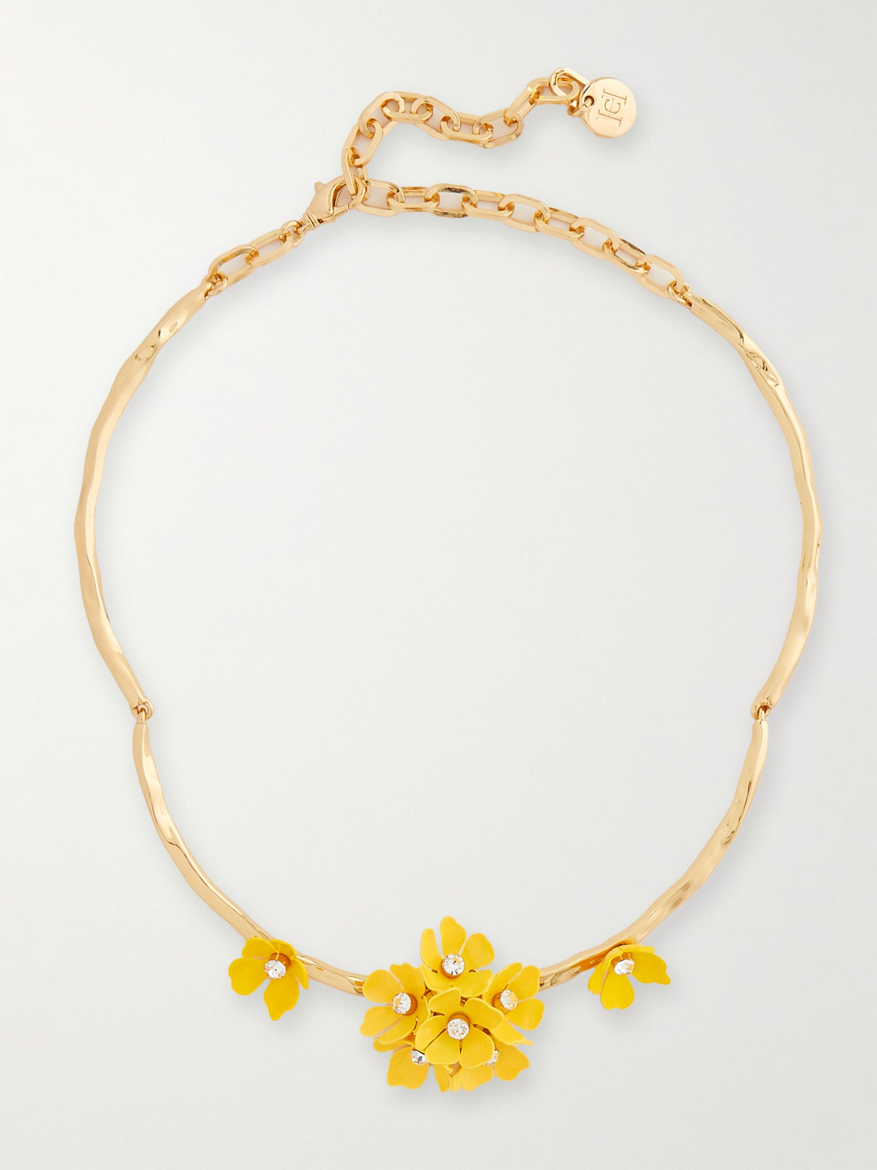 Carolina Herrera - Gold-tone, Enamel And Crystal Necklace - Yellow
