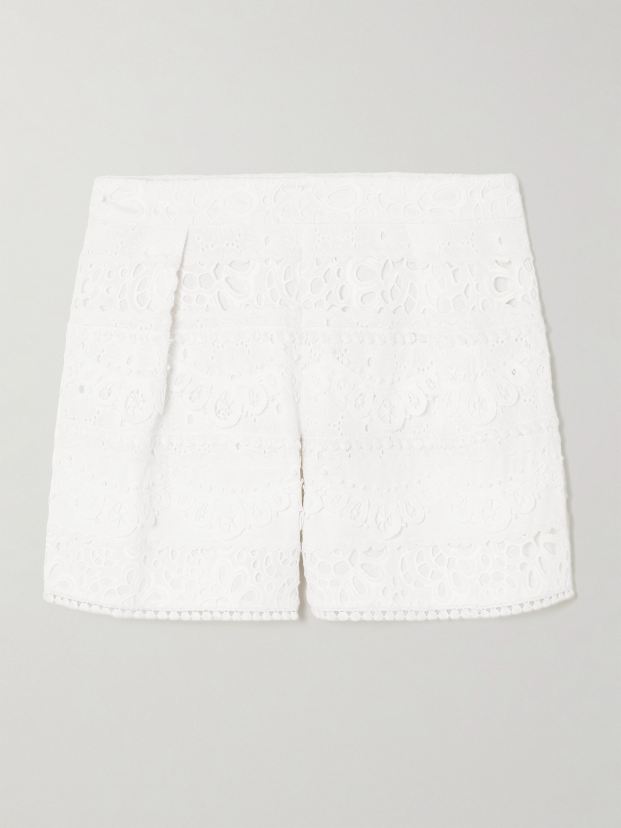 Carolina Herrera Broderie Anglaise Cotton Shorts In White