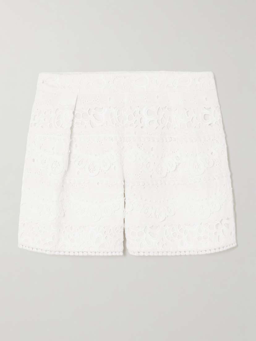 Carolina Herrera Broderie Anglaise Cotton Shorts