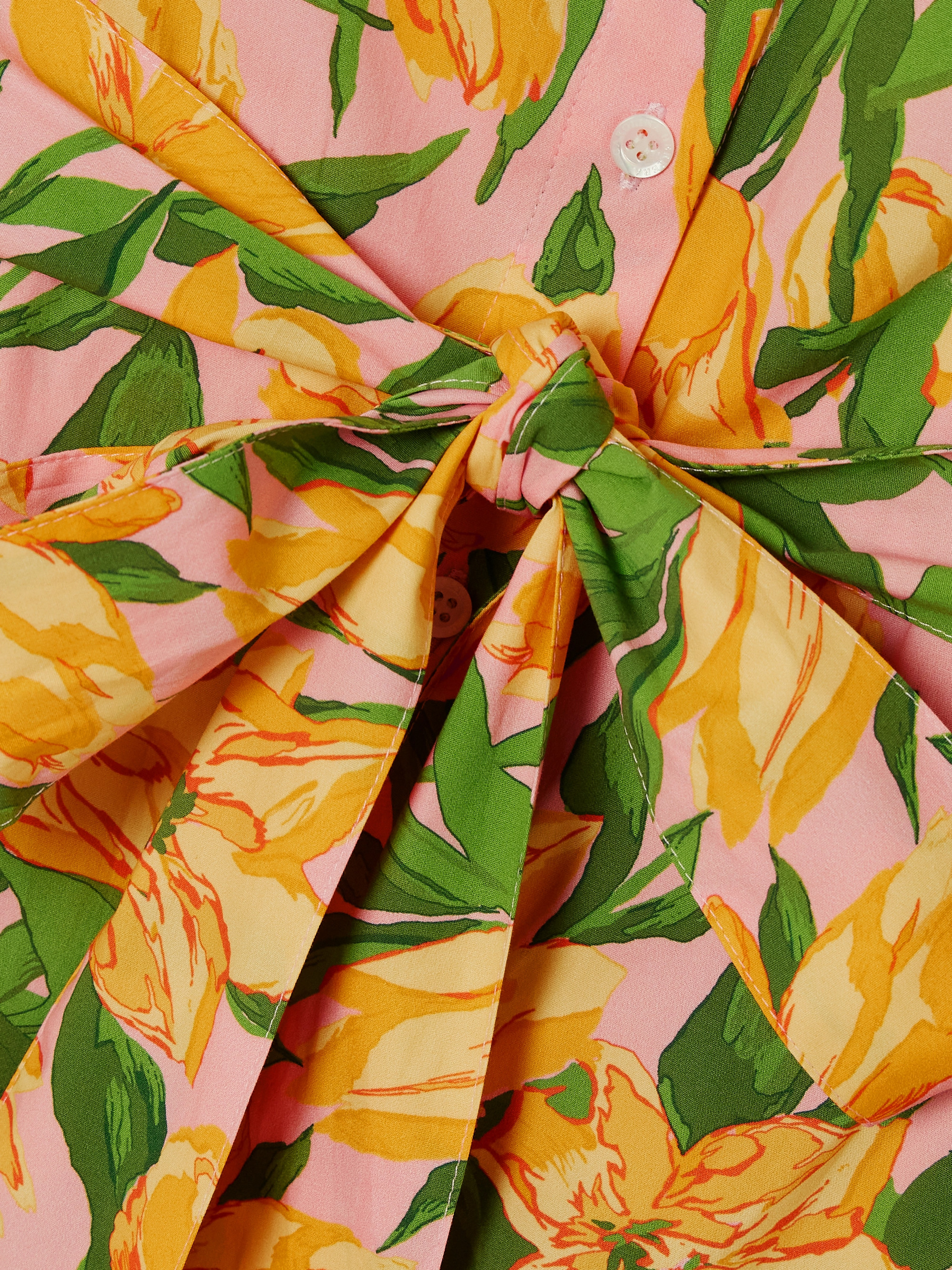 Carolina Herrera Belted pleated floral-print cotton-poplin midi shirt dress thumbnail