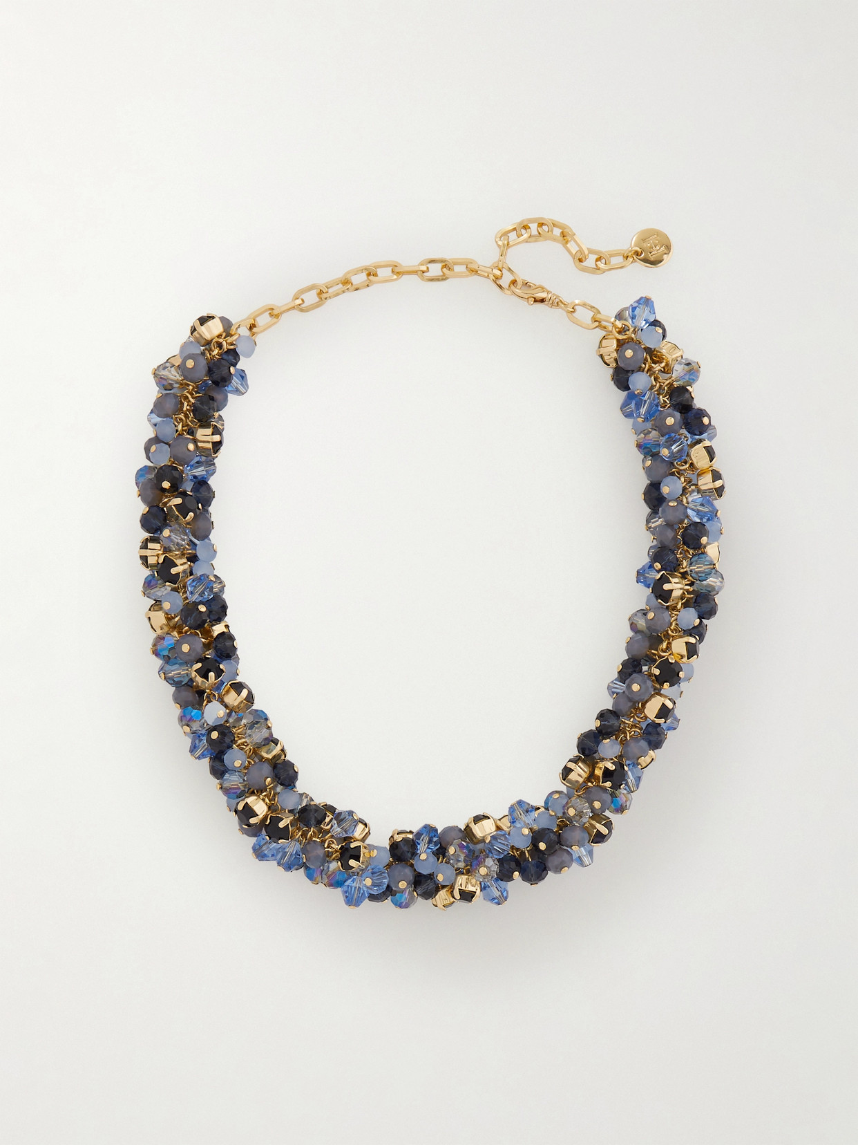 Carolina Herrera Gold-tone, Bead And Crystal Necklace In Blue