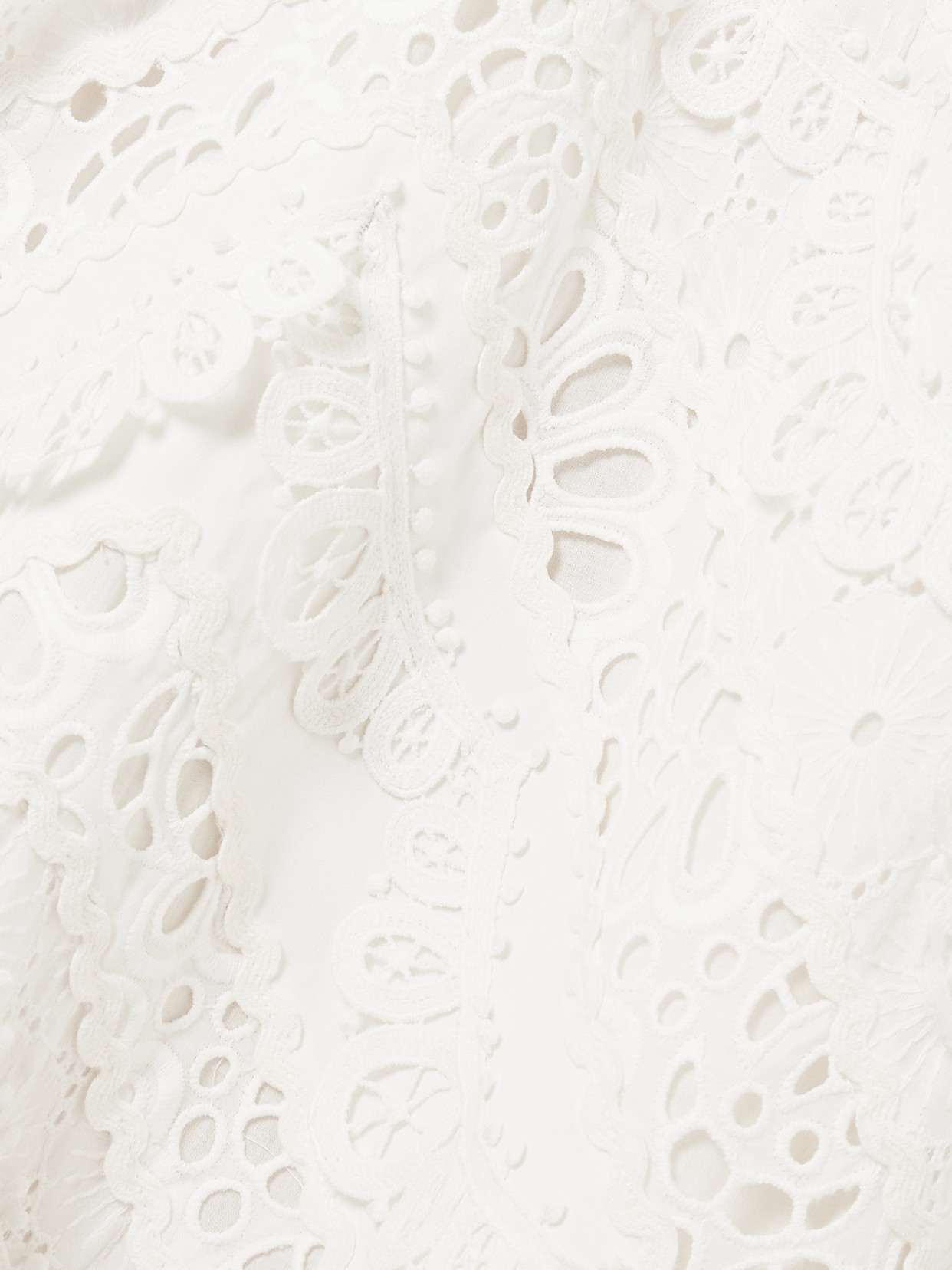 Carolina Herrera Broderie Anglaise Cotton Midi Dress In White