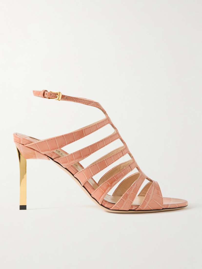 Tom Ford Carine Croc-effect Patent-leather Sandals