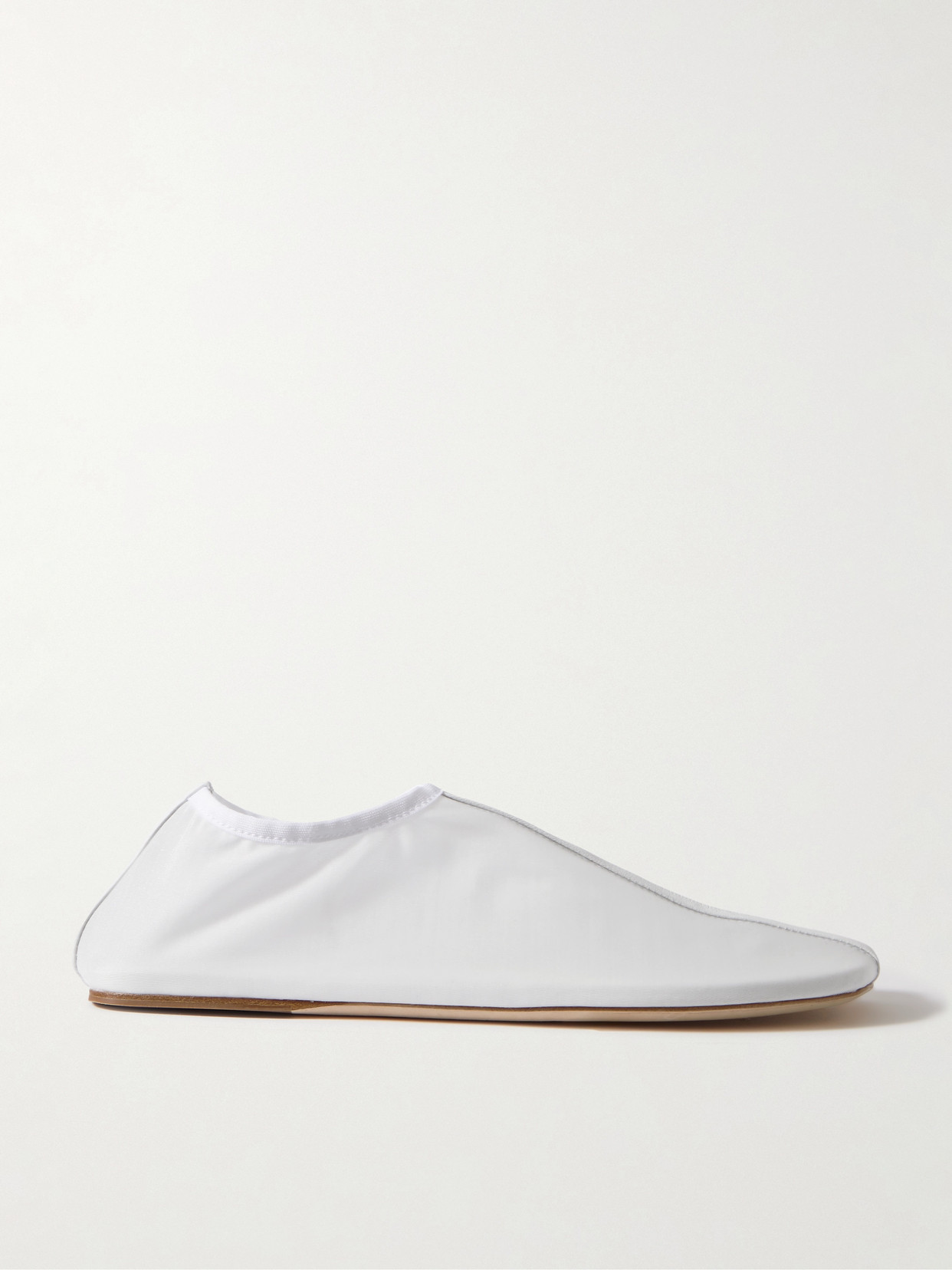 Christopher Esber - Leather-trimmed Mesh Ballet Flats - White