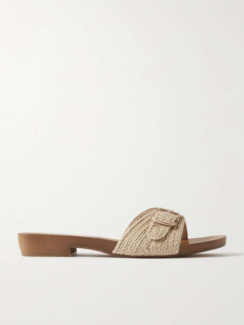 Gabriela Hearst Clover Buckled Jute Slides