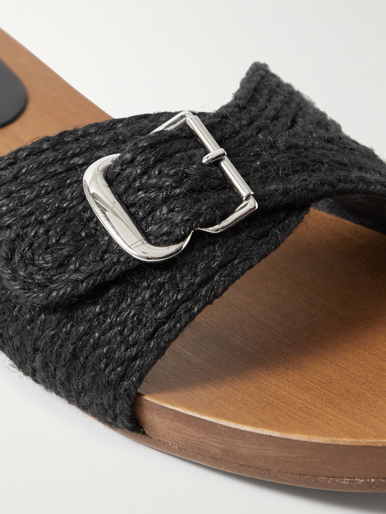 Gabriela Hearst Women's Clover Jute & Wood Slide In Black