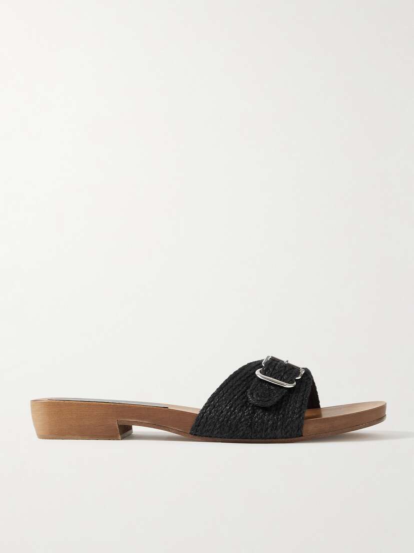 Gabriela Hearst Clover Buckled Jute Slides