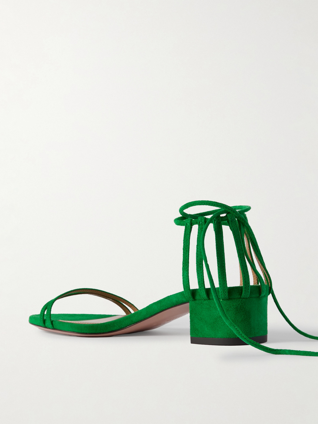 Aquazzura Straight To Heaven Suede Sandals In Green