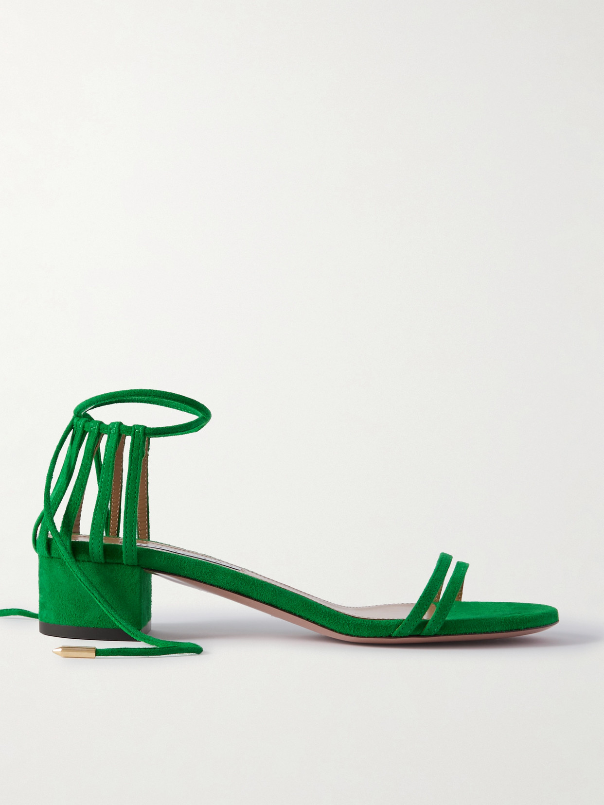 Aquazzura Straight To Heaven Suede Sandals In Green