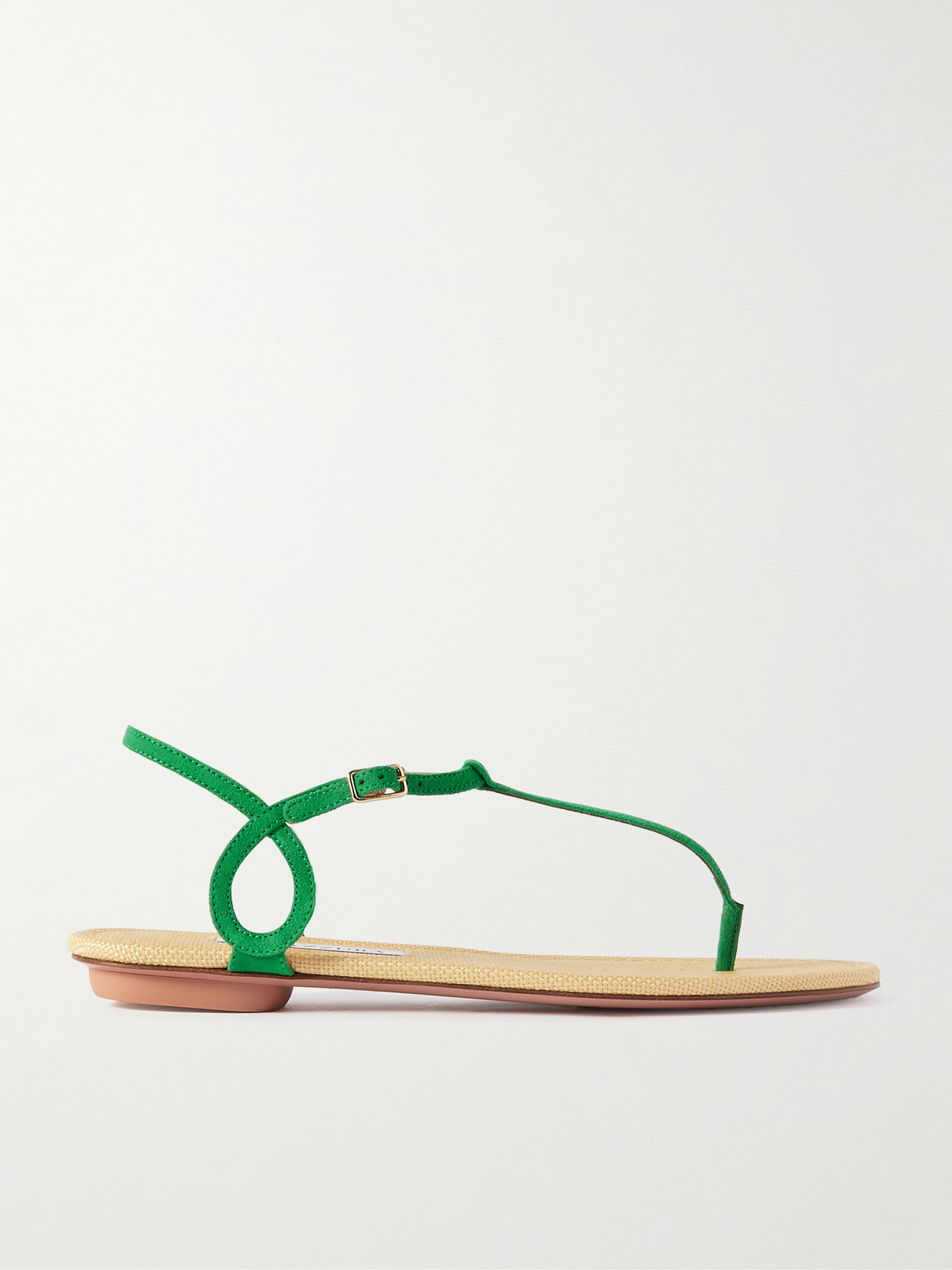 Aquazzura Almost Bare Suede Sandals In Green