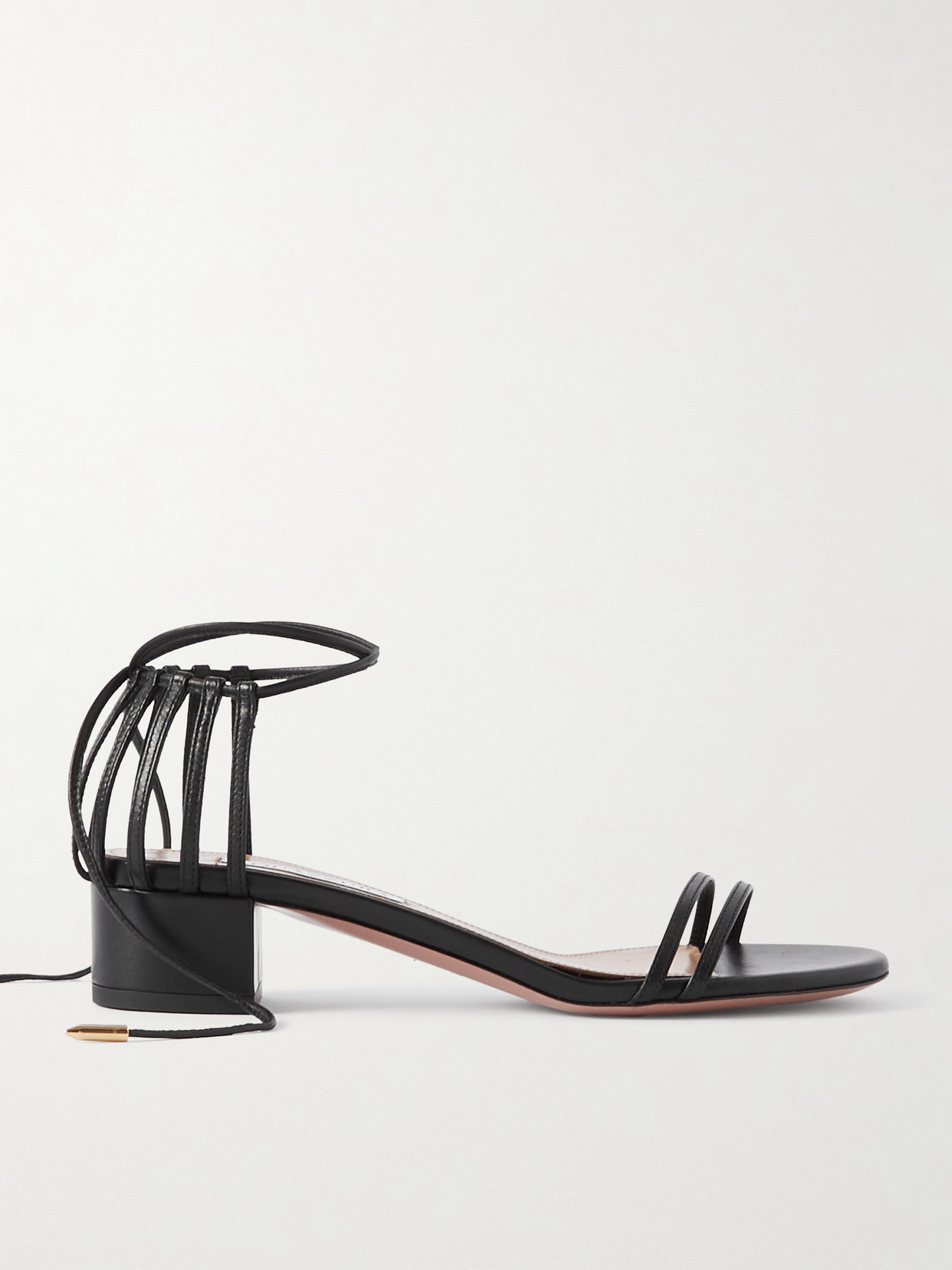 Aquazzura Straight To Heaven Leather Sandals In Black