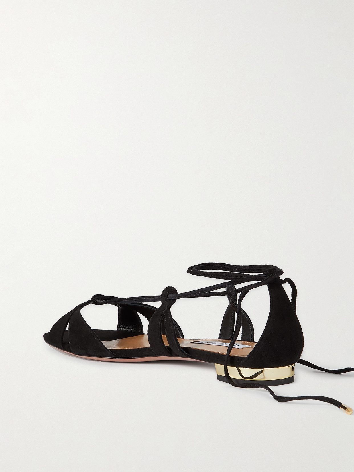Aquazzura Cala Di Volpe Suede Sandals In Black