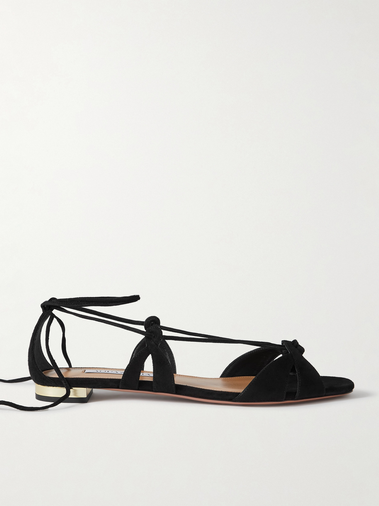 Aquazzura Cala Di Volpe Suede Sandals In Black