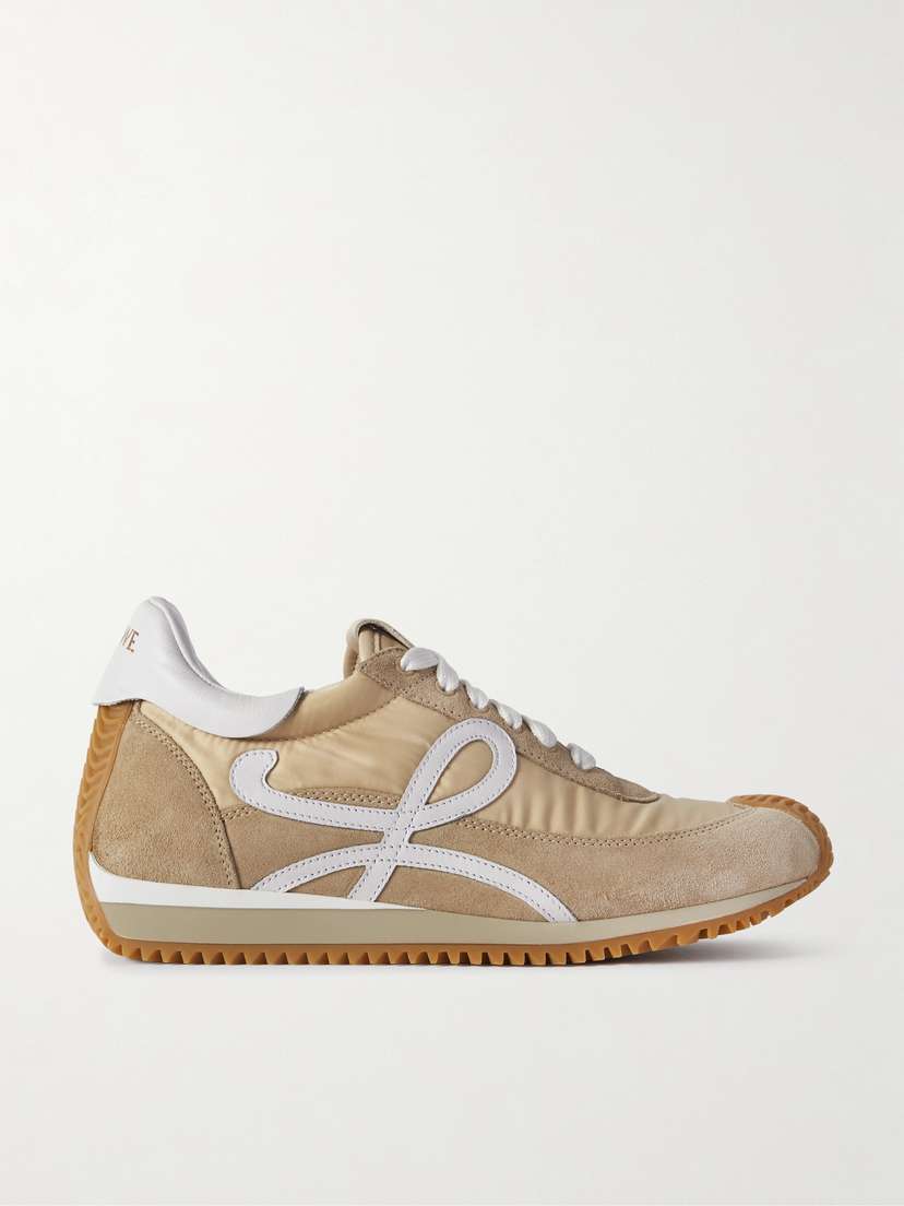 Loewe + Paula's Ibiza Flow Logo-appliquéd Shell, Suede And Leather Sneakers