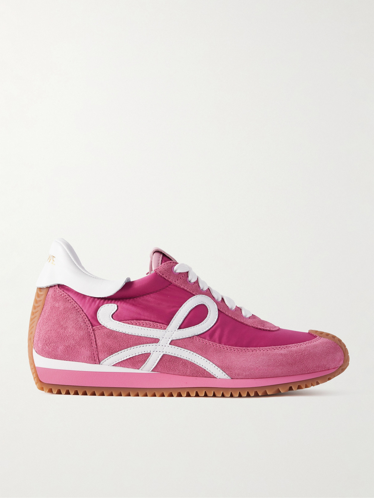 Loewe + Paula's Ibiza Flow Logo-appliquéd Shell, Suede And Leather Sneakers In Pink