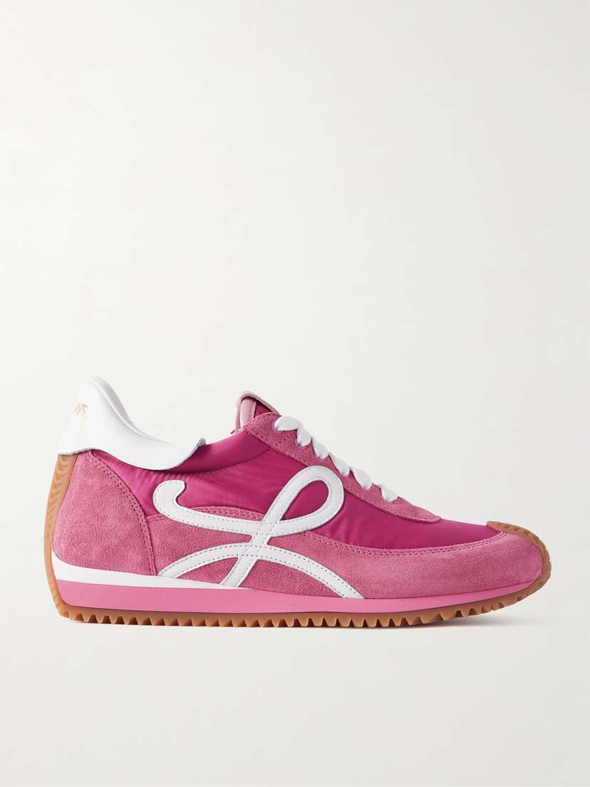 Loewe + Paula's Ibiza Flow Logo-appliquéd Shell, Suede And Leather Sneakers