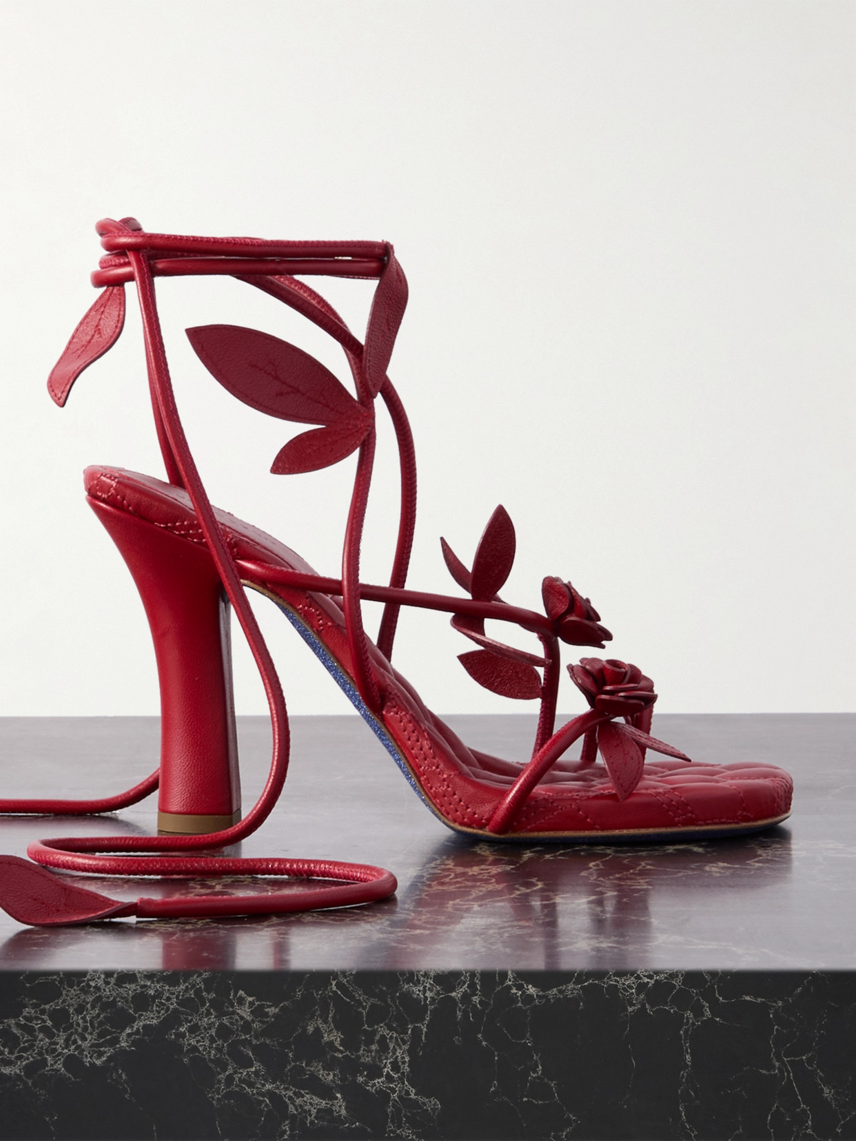 Burberry - Embellished Leather Pumps - Red