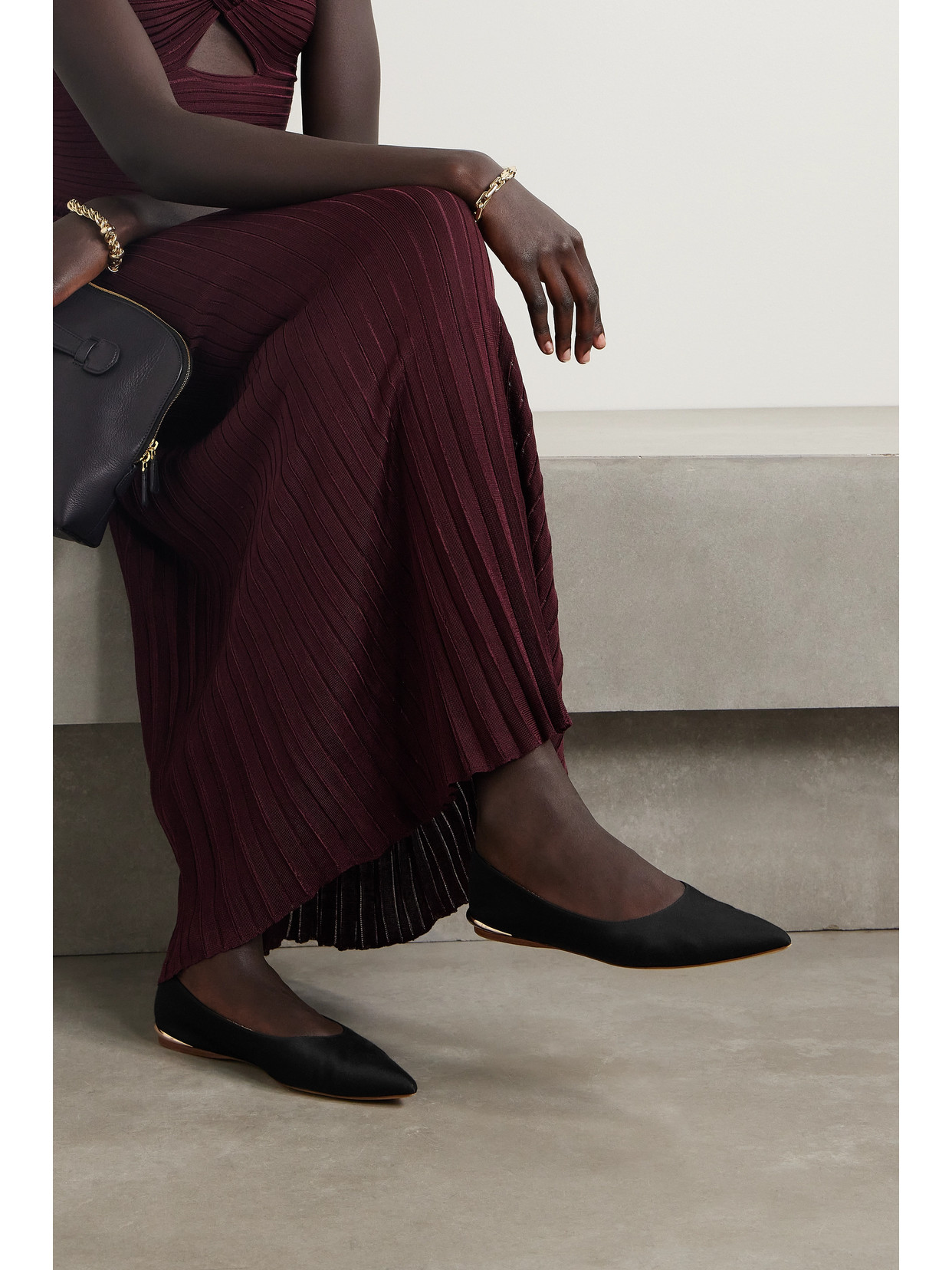 Gabriela Hearst Fleur Leather Ballet Flats In Black