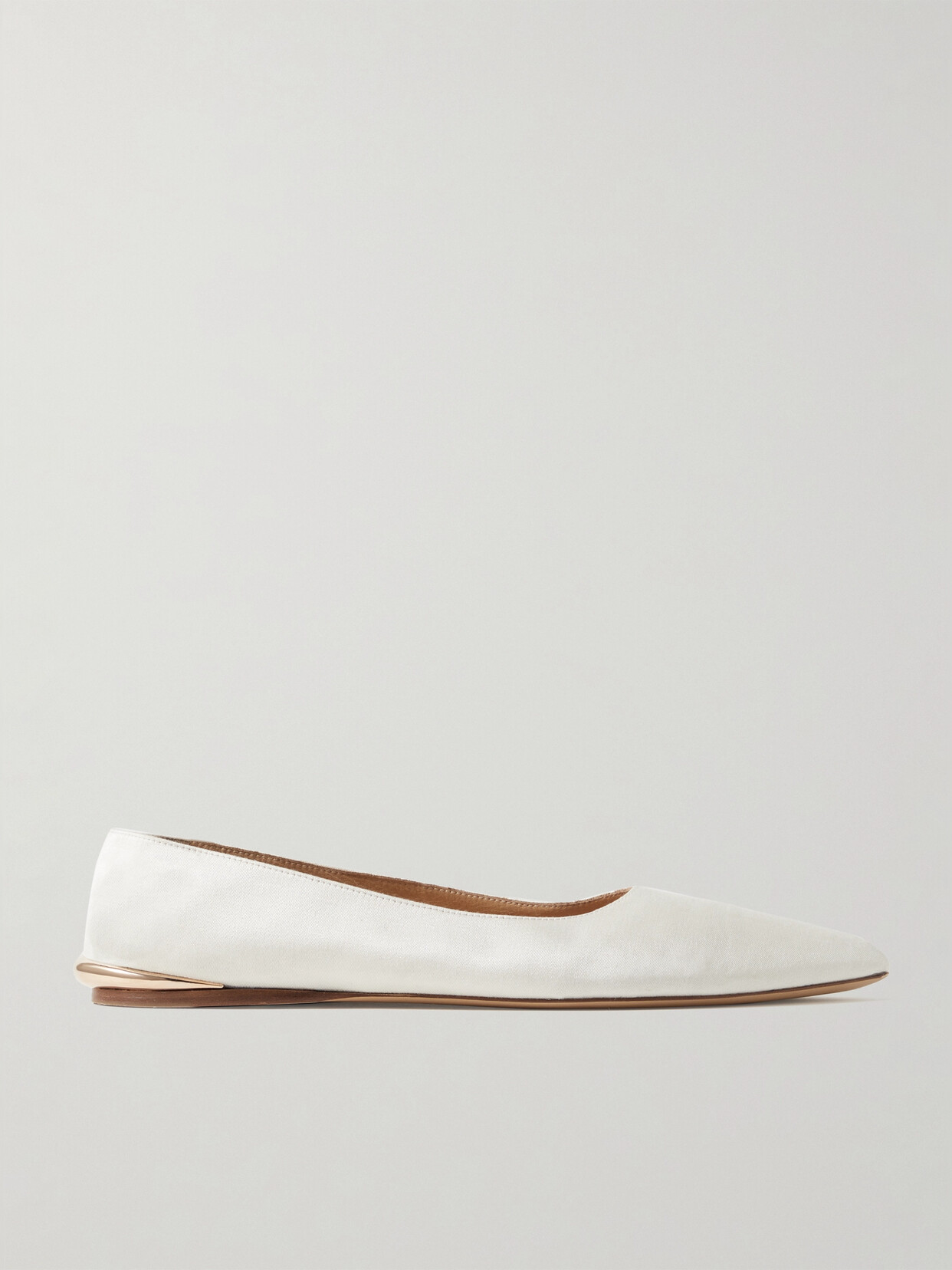 Gabriela Hearst Fleur Ballerina Flat Shoe In Ivory Nappa Leather In Ivory