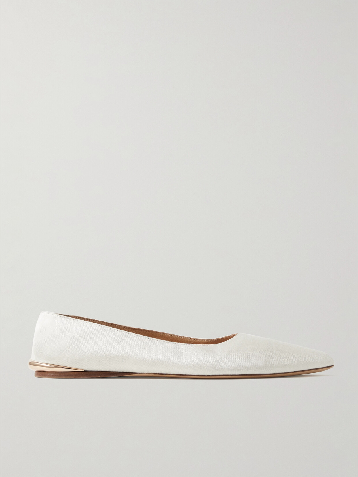 Shop Gabriela Hearst Fleur Embellished Canvas Ballet Flats In Ivory