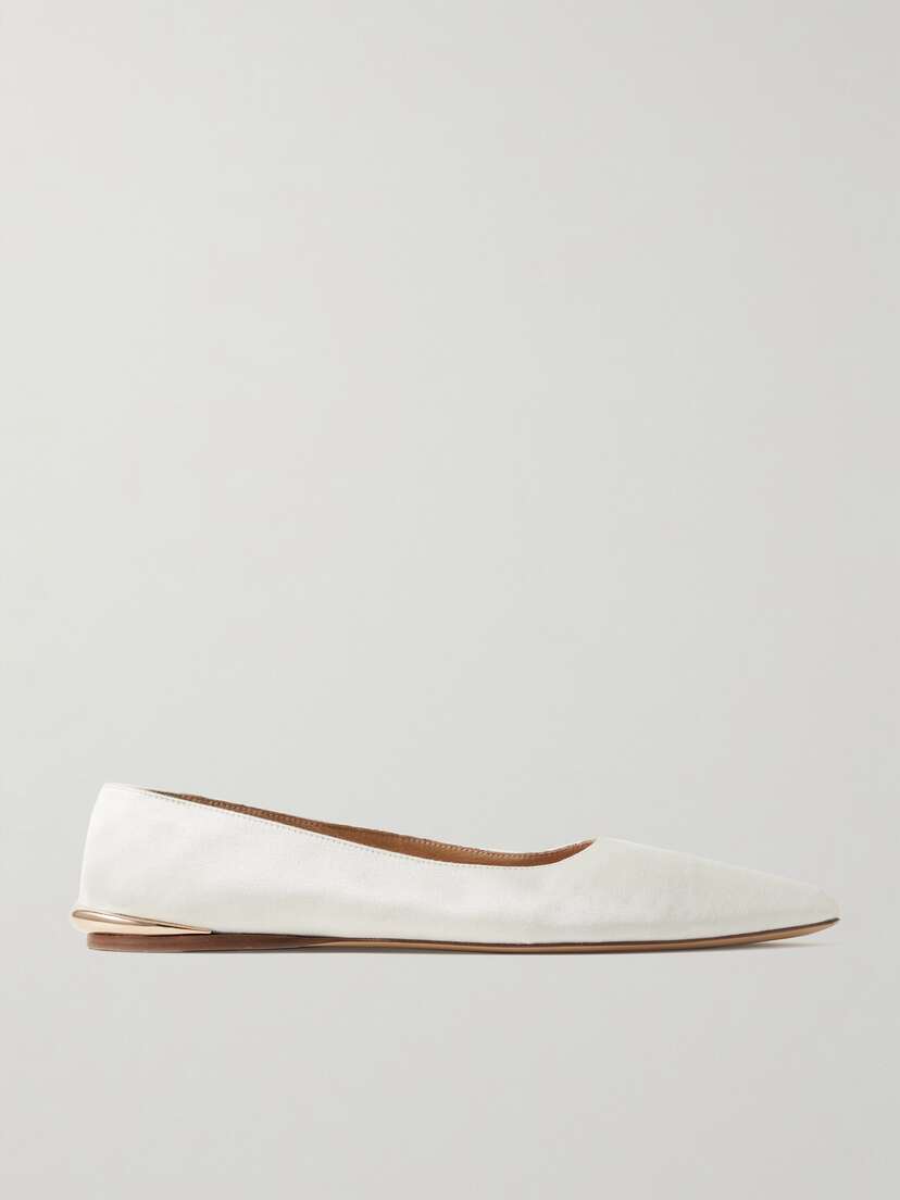 Gabriela Hearst Fleur Embellished Canvas Ballet Flats