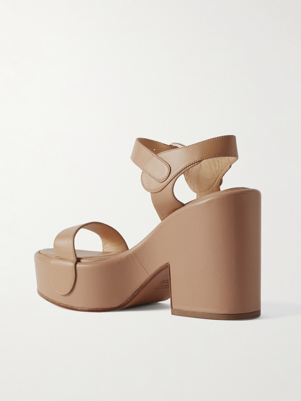 Shop Gabriela Hearst Iris Leather Platform Sandals In Brown