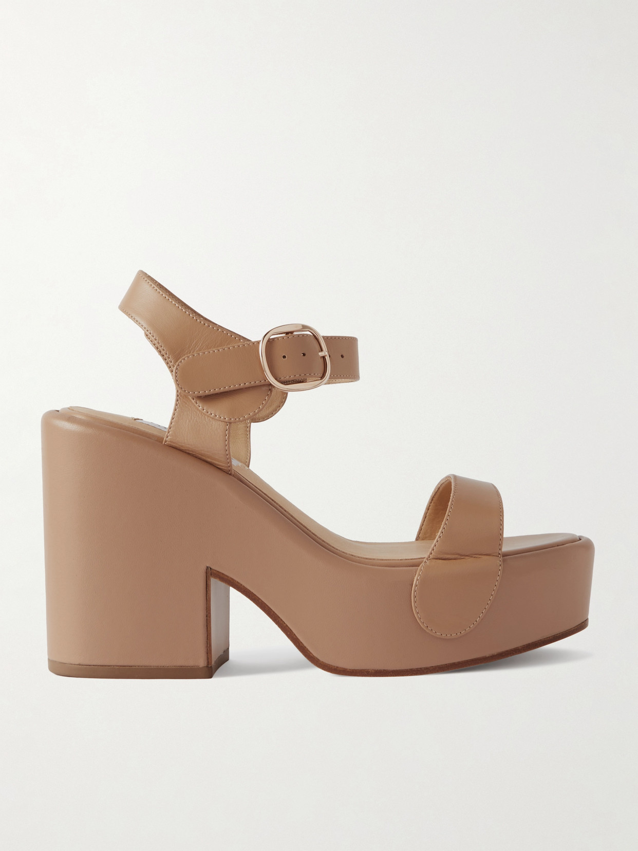 Gabriela Hearst Iris Leather Platform Sandals In Brown