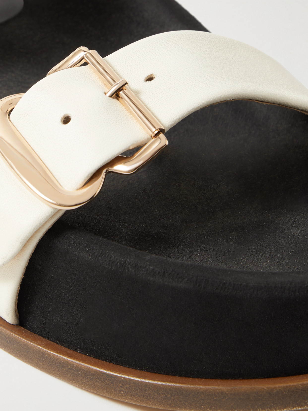 Gabriela Hearst Wren Leather Platform Slides In Ivory