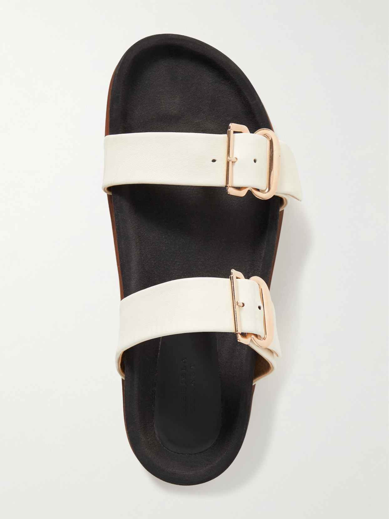 Gabriela Hearst Wren Leather Platform Slides In Ivory