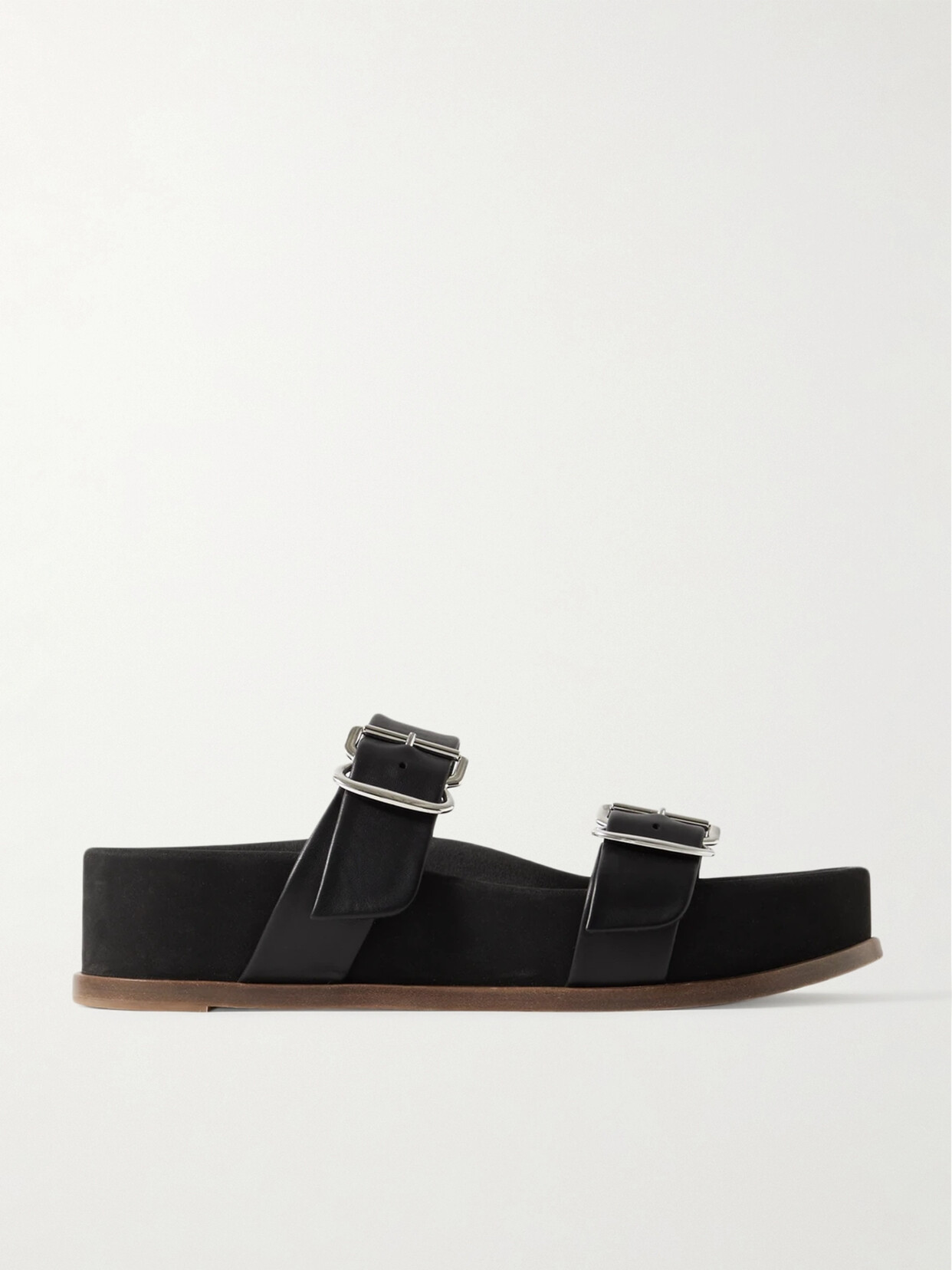 Gabriela Hearst Wren Leather Platform Slides In Black