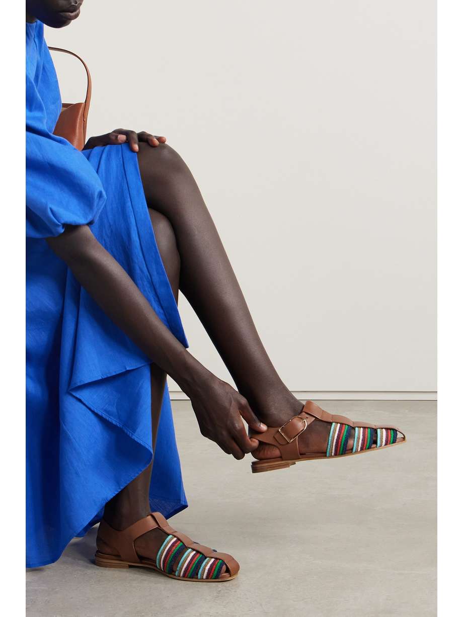 Gabriela Hearst's take on traditional fisherman sandals, this 'Calla' pair is designed with colorful crochet straps that give them a distinct artisanal feel. They're re-enforced with smooth leather and have adjustable buckles and manageable wooden heels
