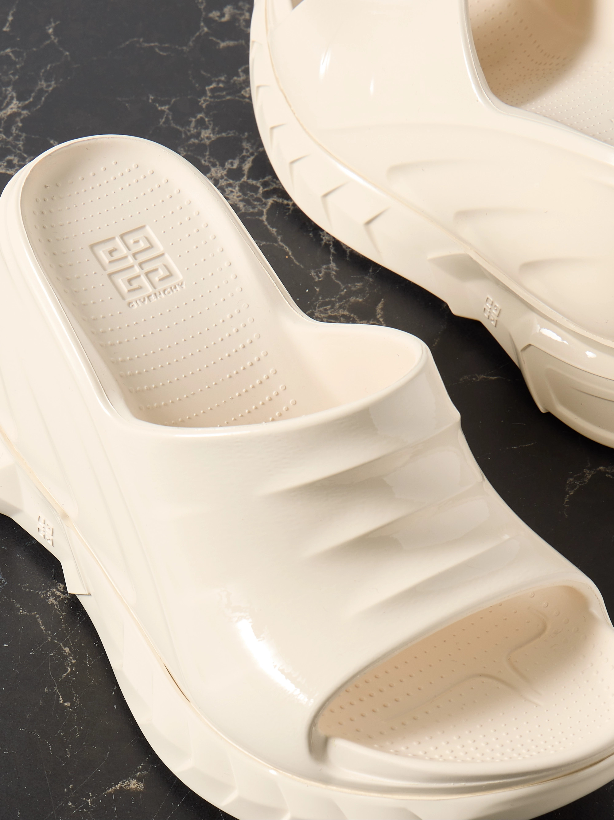 Givenchy Marshmallow glossed-rubber platform wedge mules