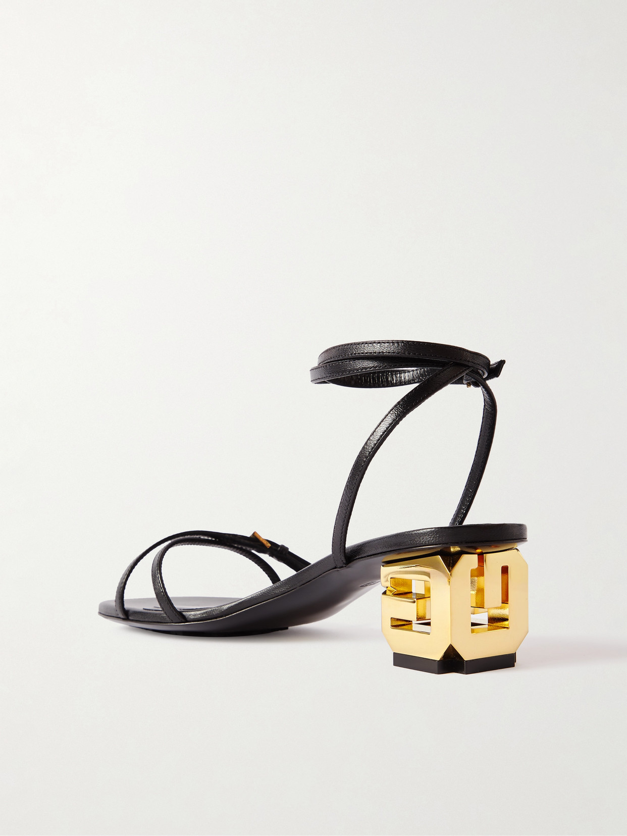 Shop Givenchy Buckle-embellished Leather Sandals In Black