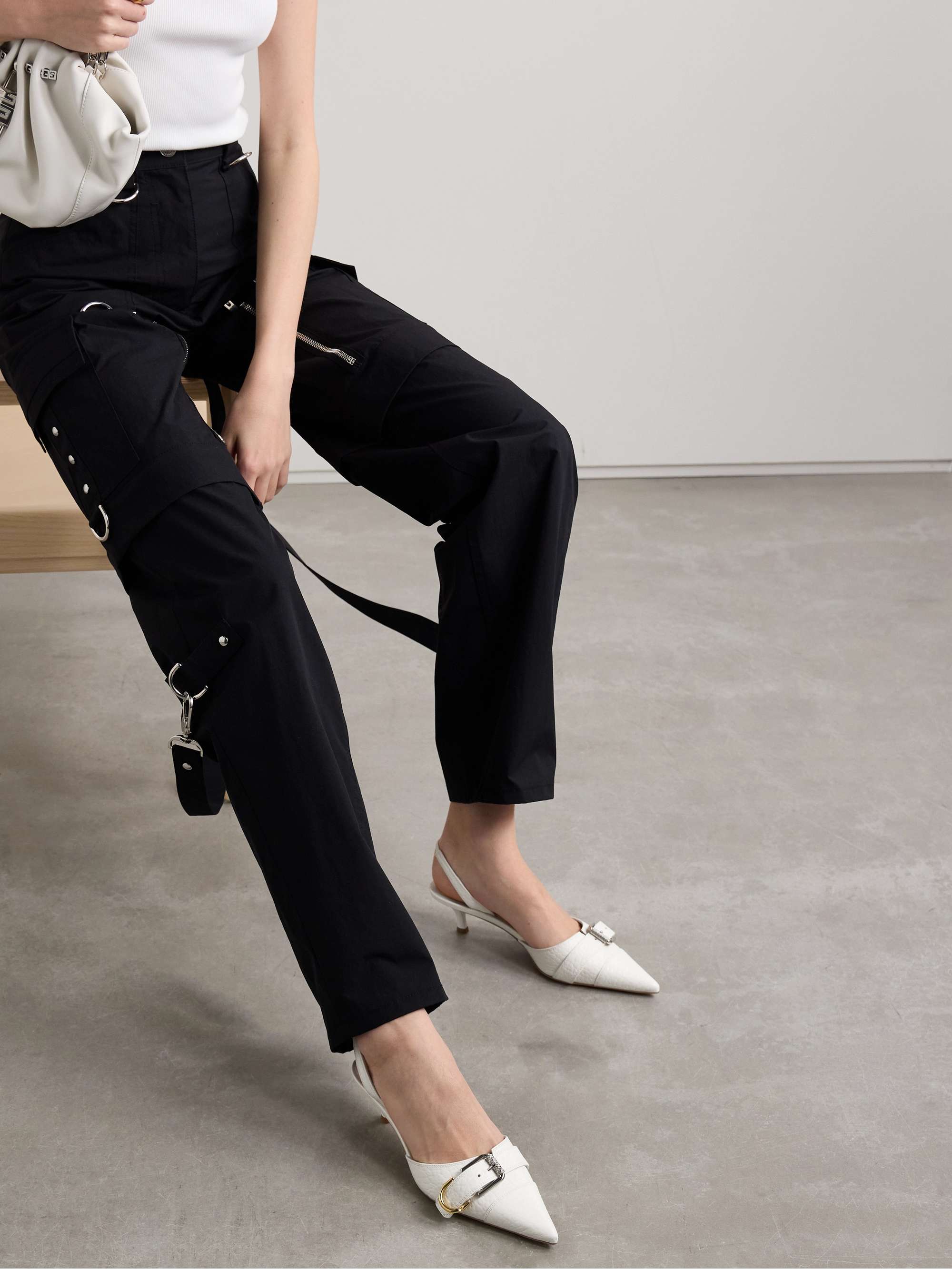GIVENCHY Voyou textured-leather slingback pumps | NET-A-PORTER