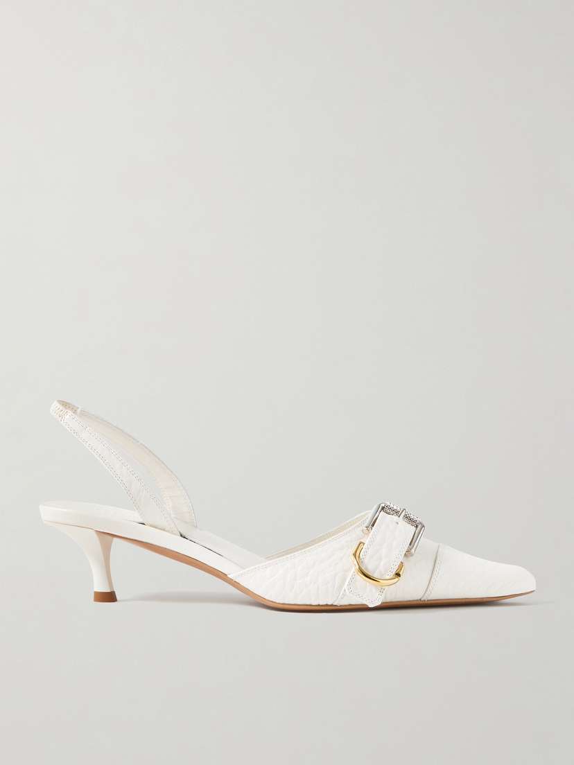 Givenchy Voyou Textured-leather Slingback Pumps