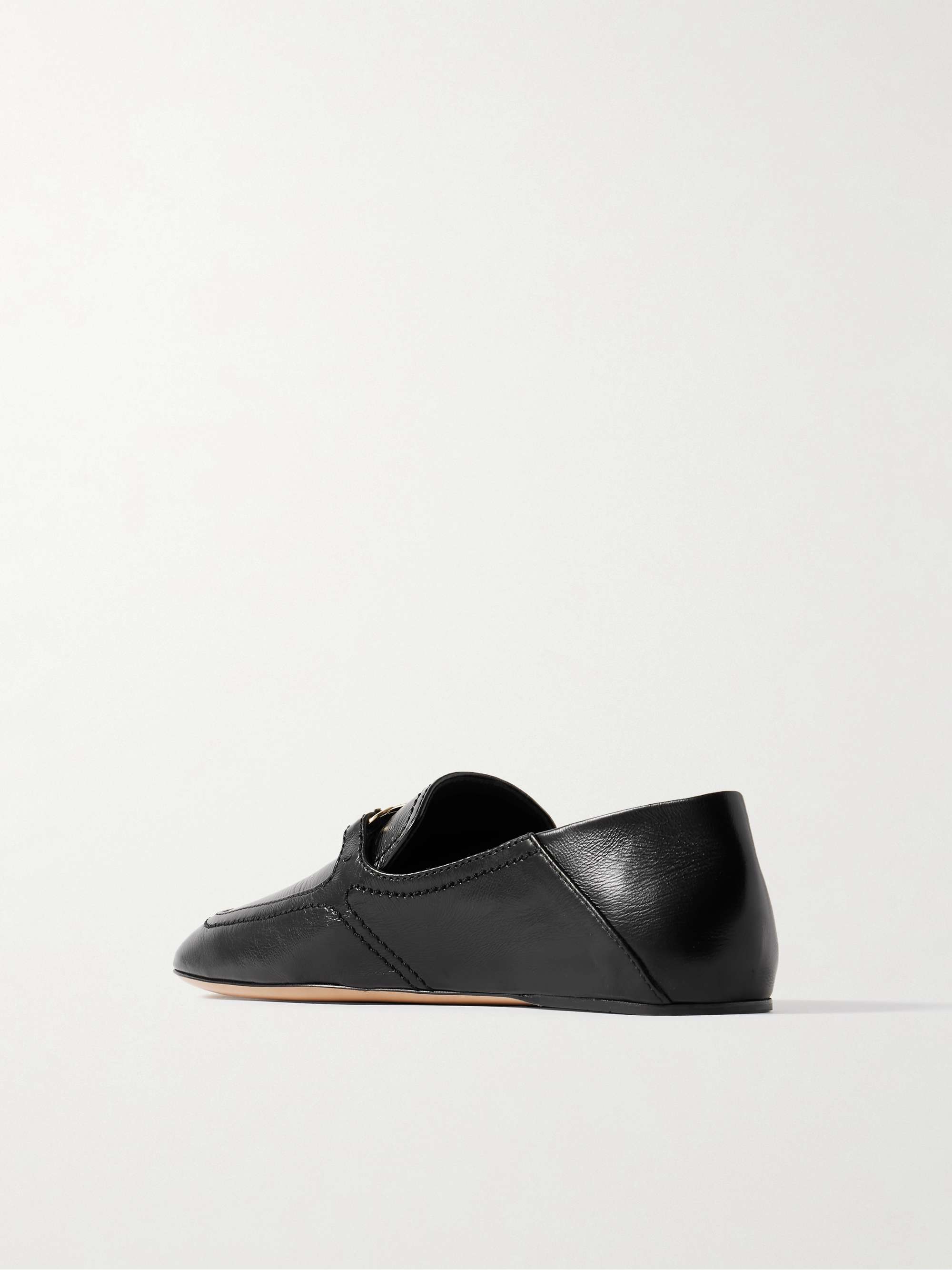 FERRAGAMO Elaine collapsible-heel embellished leather