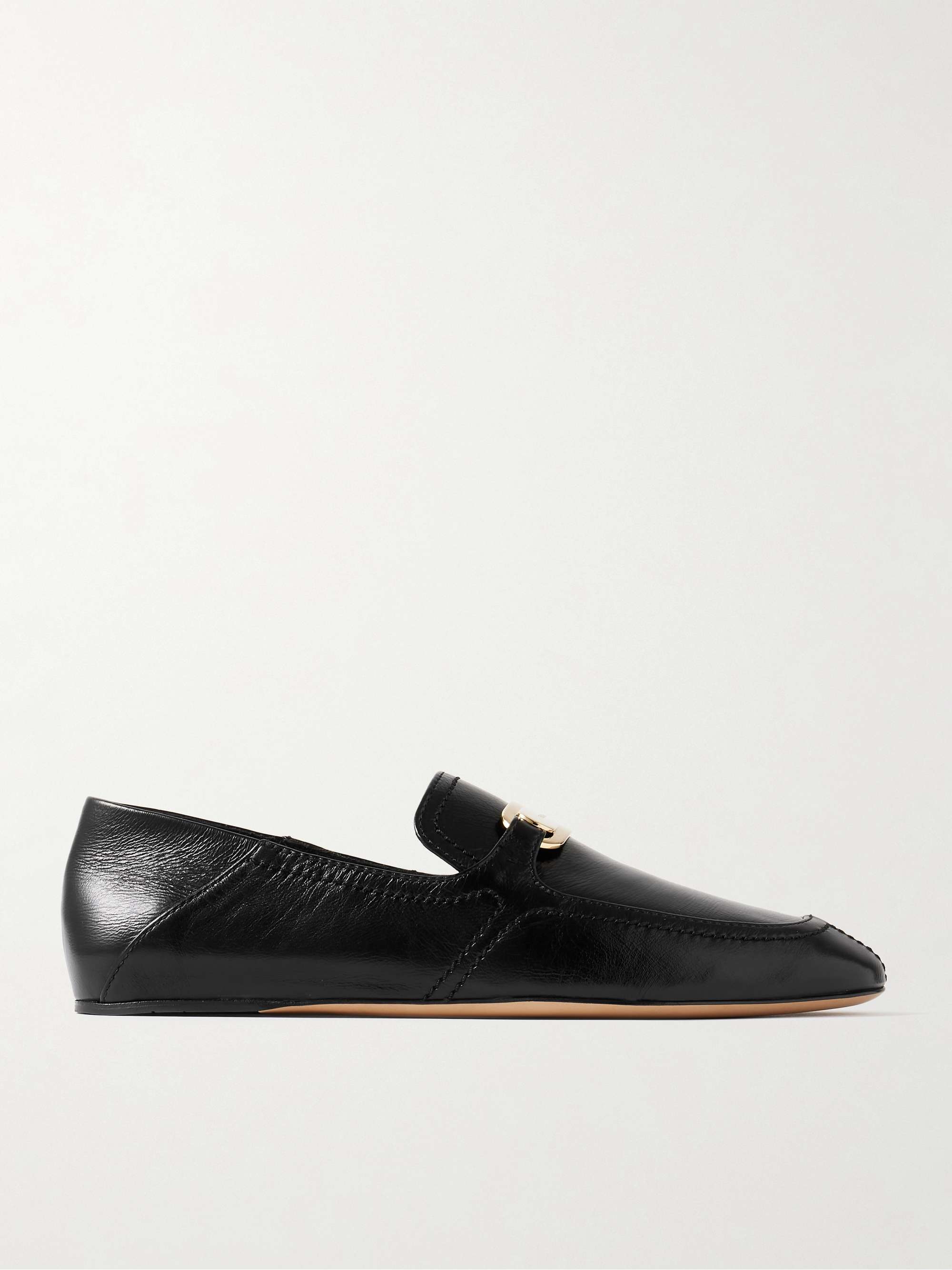 FERRAGAMO Elaine collapsible-heel embellished leather
