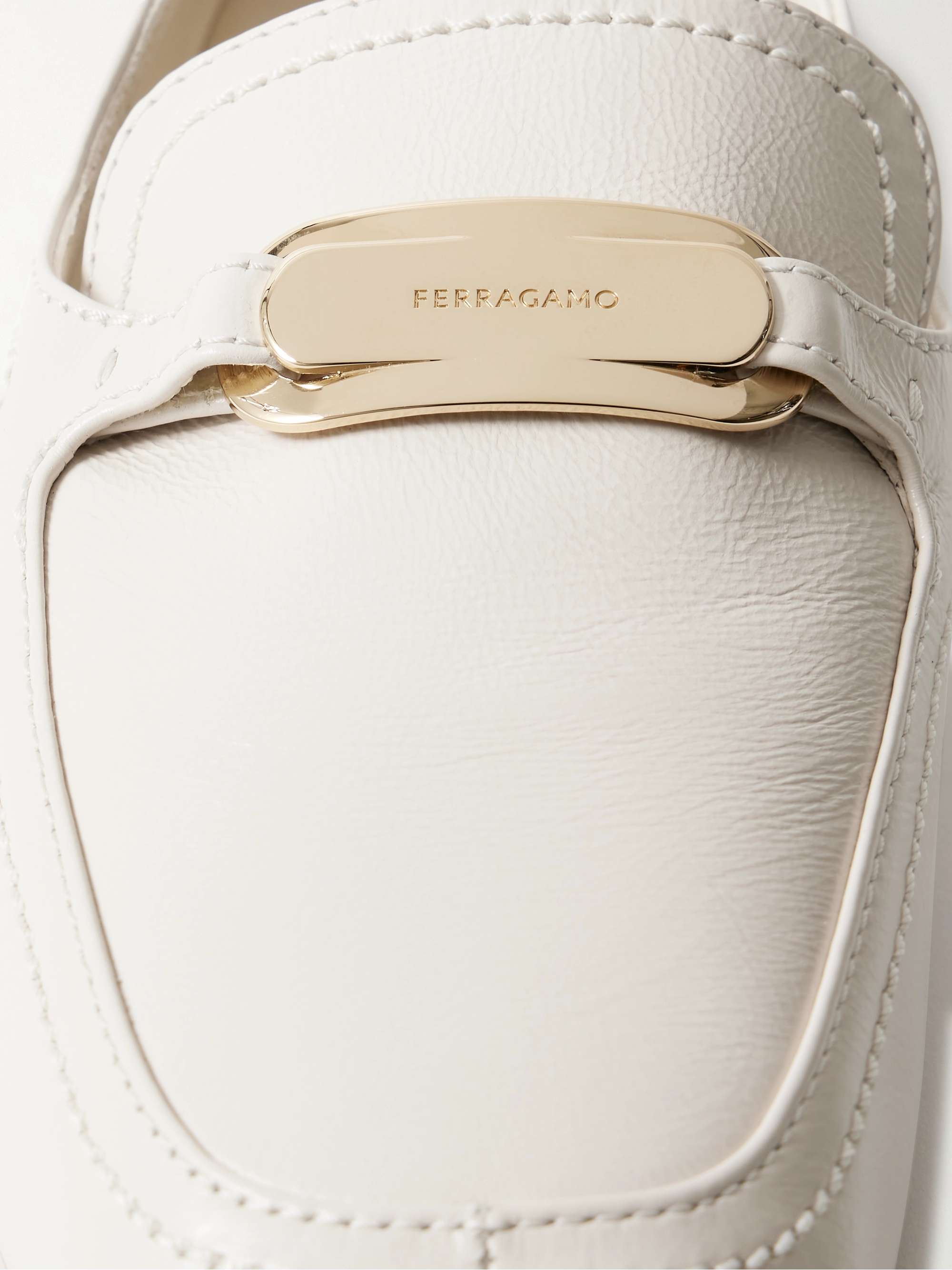FERRAGAMO Elaine collapsible-heel embellished leather