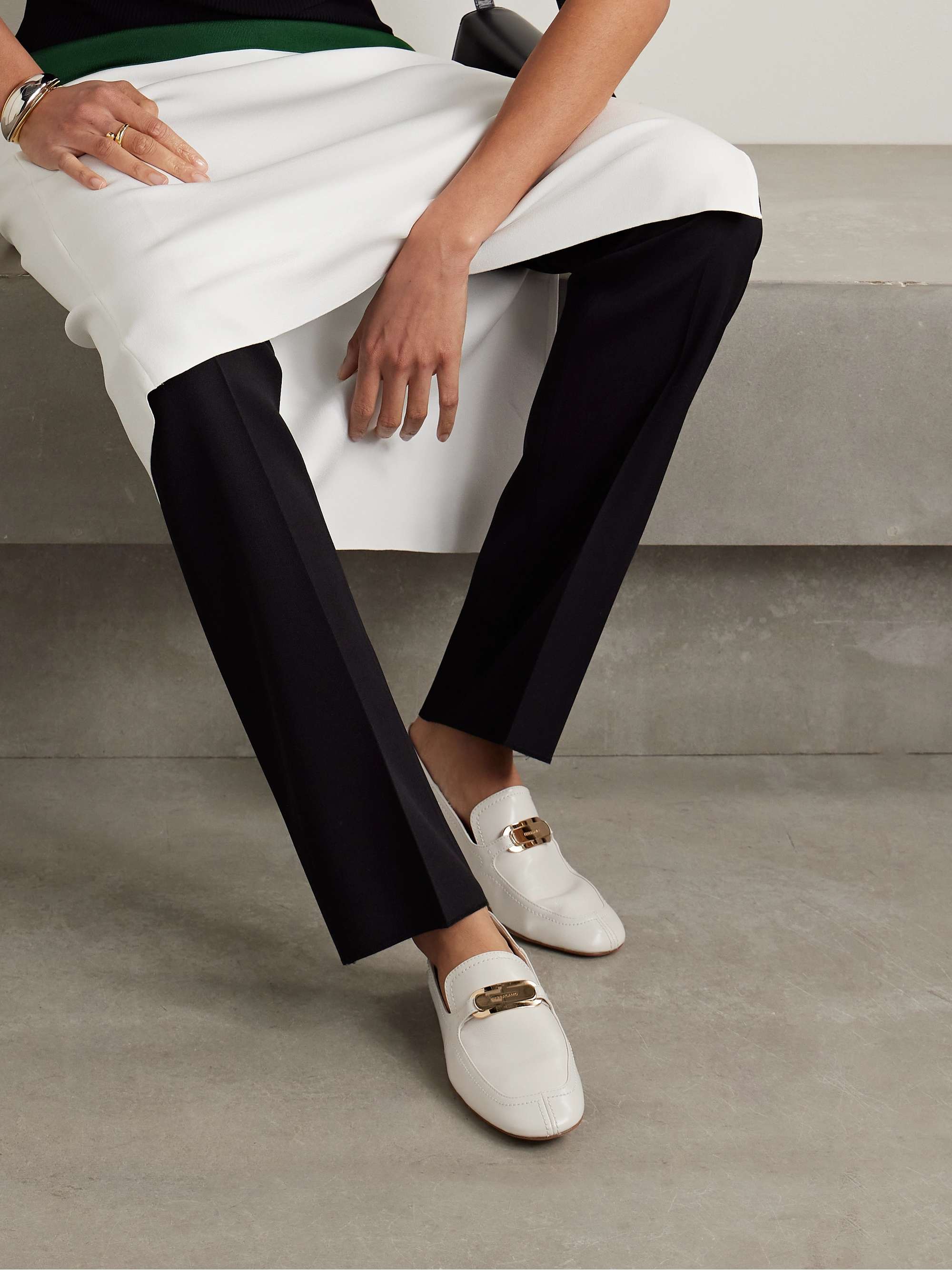 FERRAGAMO Elaine collapsible-heel embellished leather