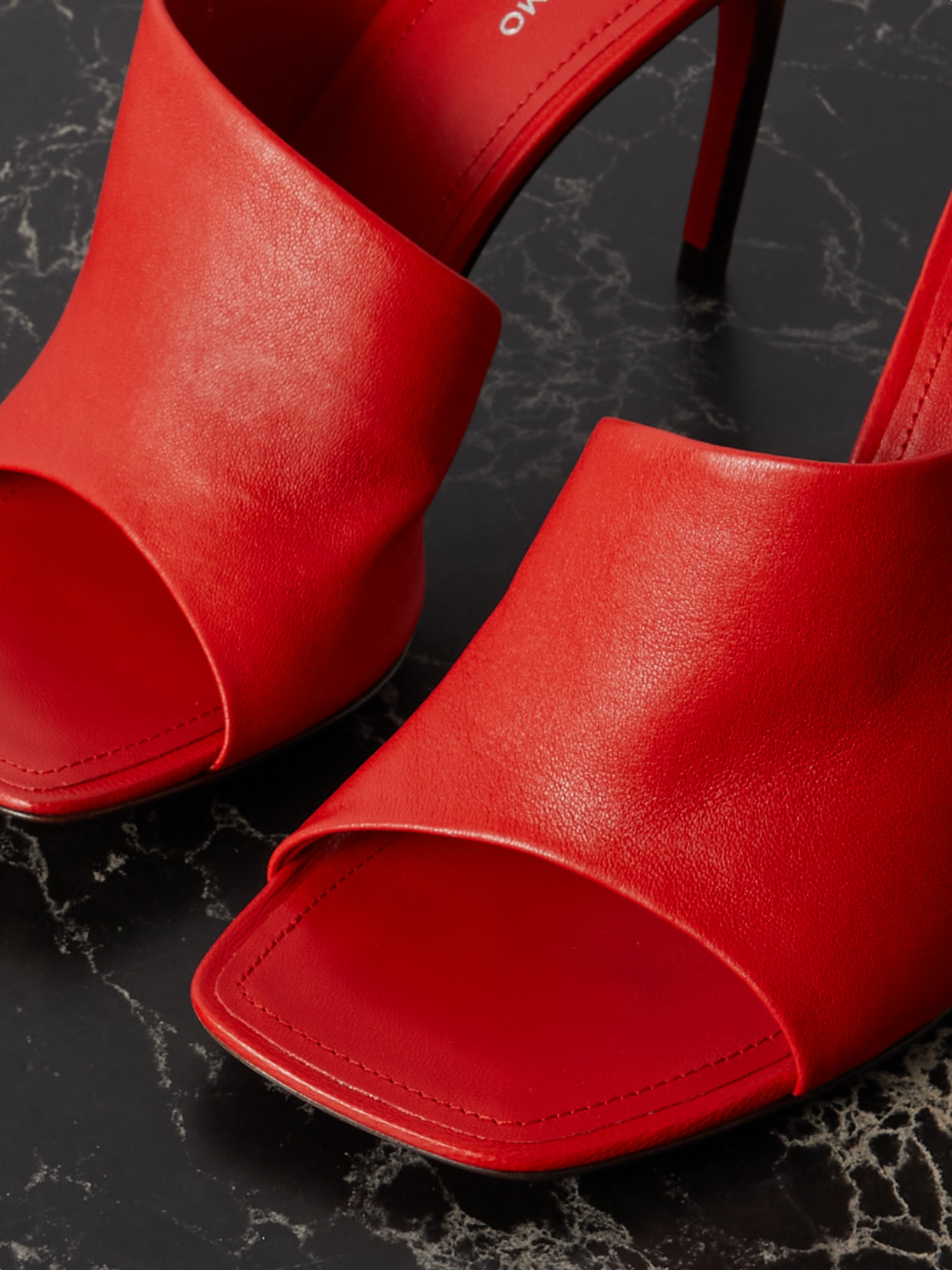 Shop Ferragamo Nymphe Leather Mules In Red