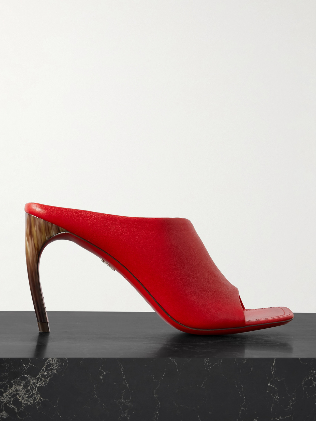 Shop Ferragamo Nymphe Leather Mules In Red