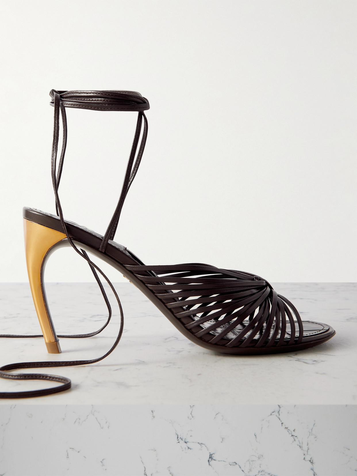 Ferragamo - Atena Leather Sandals - Brown