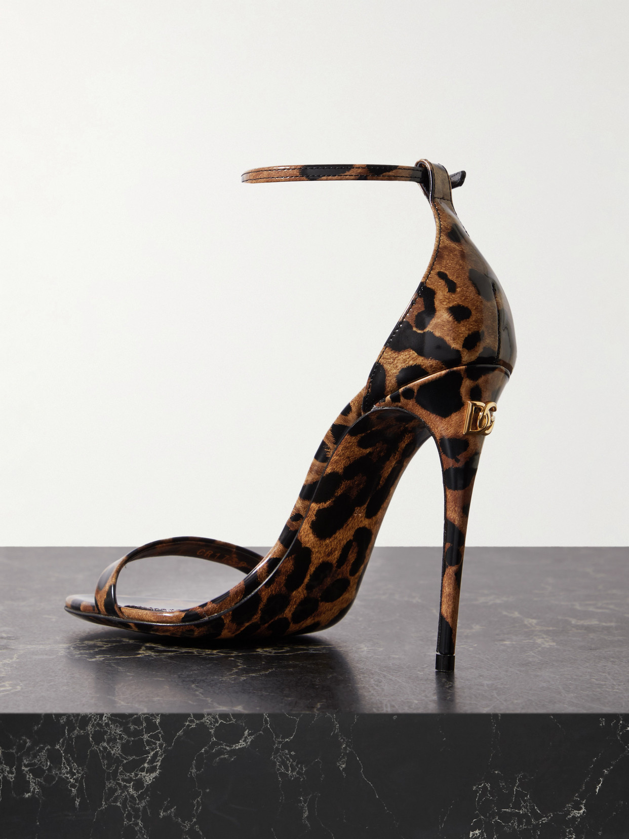 Dolce & Gabbana Leopard-print Patent-leather Sandals In Animal Print