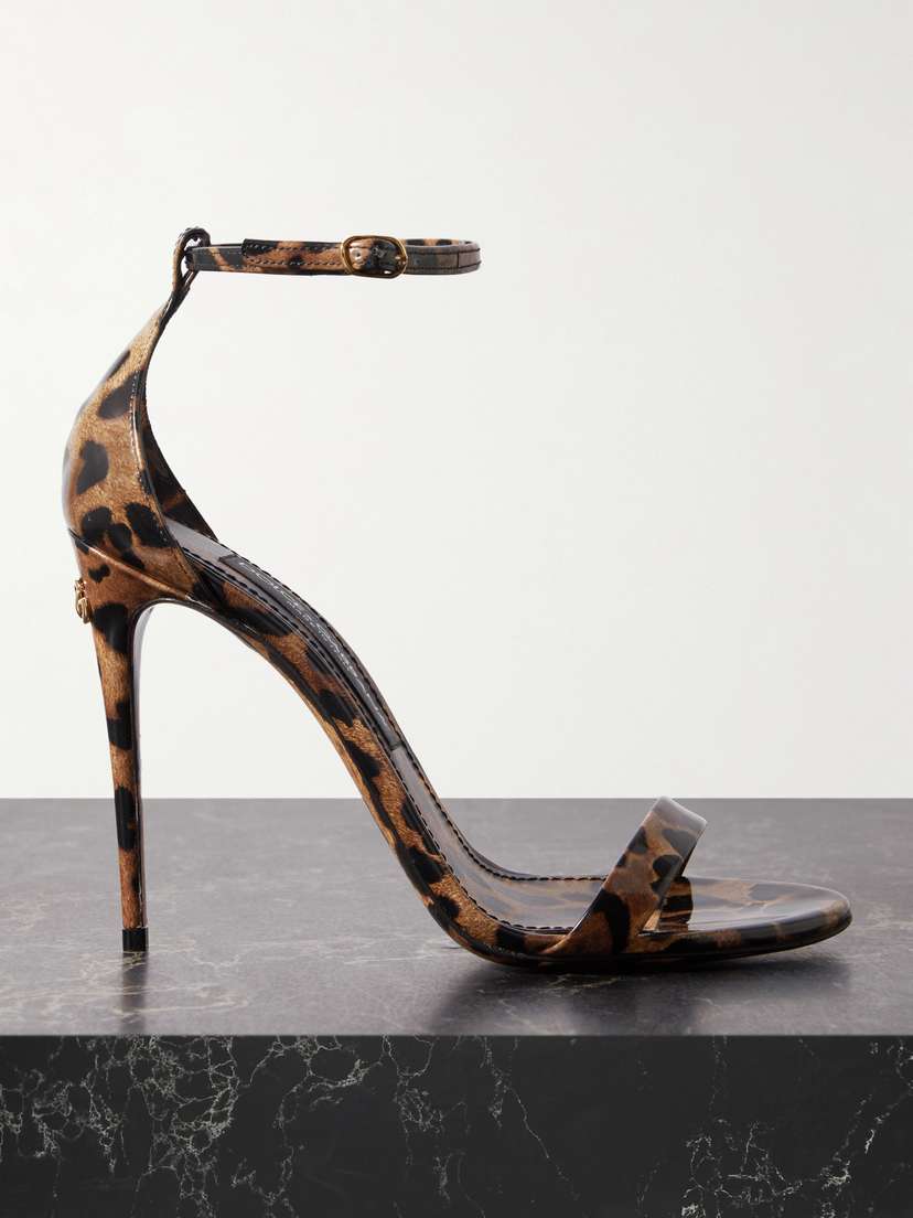 Dolce & Gabbana Leopard-print Patent-leather Sandals