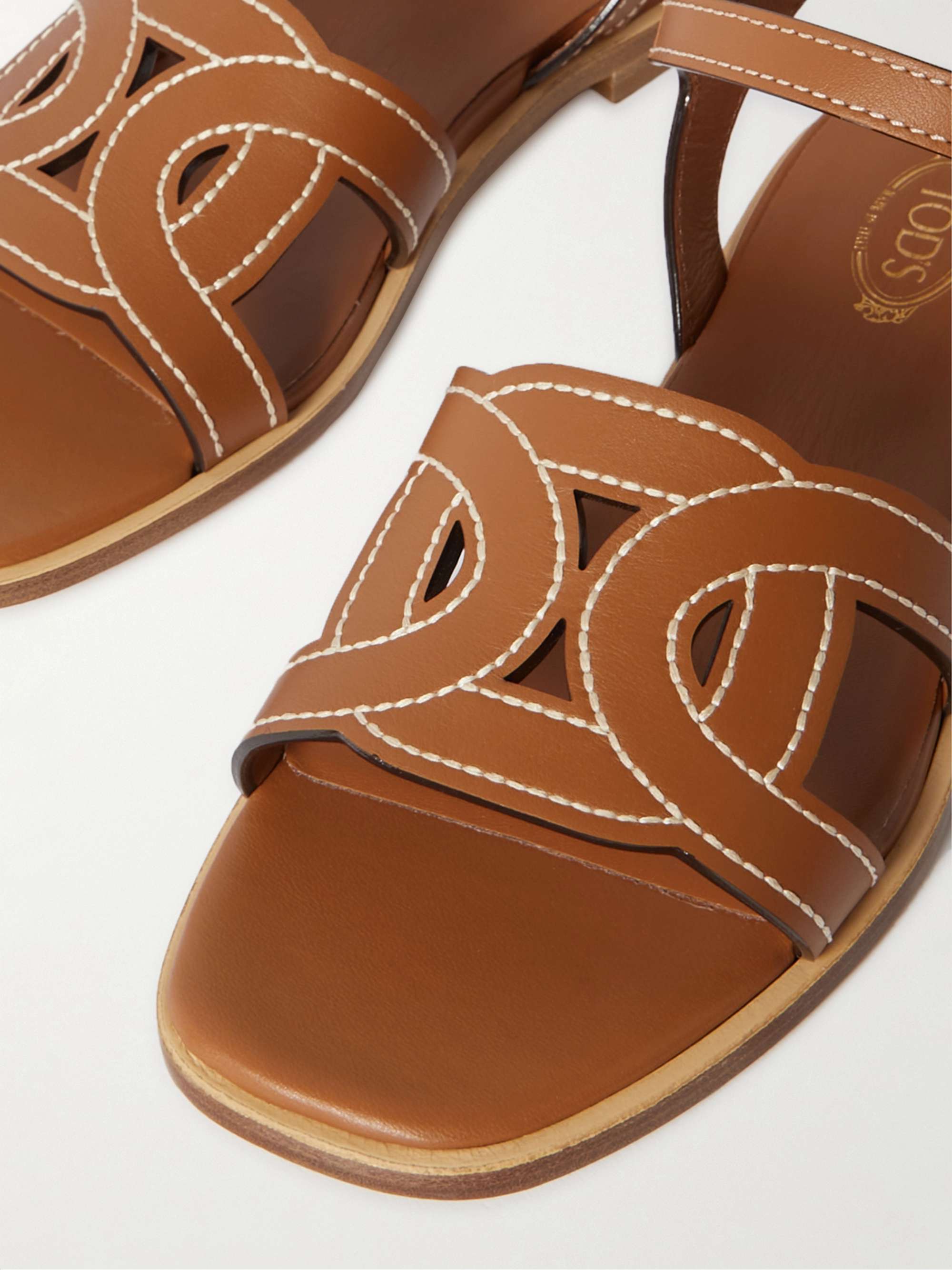 TOD'S Kate cutout leather sandals | NET-A-PORTER